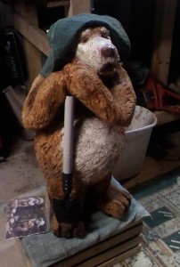 The latest edition to the Bear family complete with garden shovel & hat.